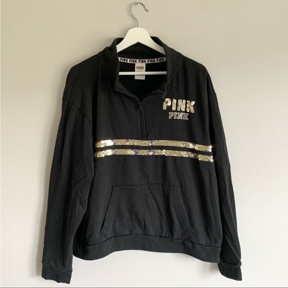 Victoria’s Secret Pink Sequins Quarter Zip - Picture 1 of 3